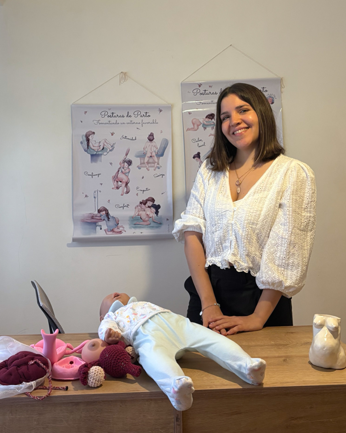 Melisa Herrera en su espacio de acompañamiento obstétrico